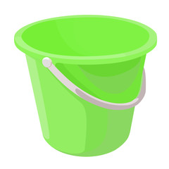 bucket green realistic vector illustration isolated