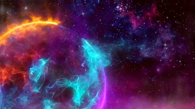 Abstract loop animation of wormhole in space