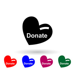 Donate multi color icon. Simple thin line, outline vector of ramadan icons for ui and ux, website or mobile application