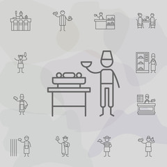 Bbq, chef, restaurant icon. Restaurant icons universal set for web and mobile