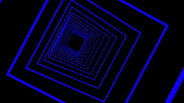 3d tunnel neon light abstract black background 4k