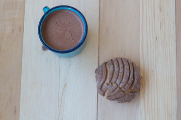 chocolate con concha, pan tradicional mexicano