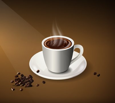 3d realistic cup of coffee Vector