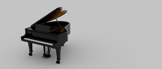 Extremely detailed and realistic 3d illustration of a Piano.