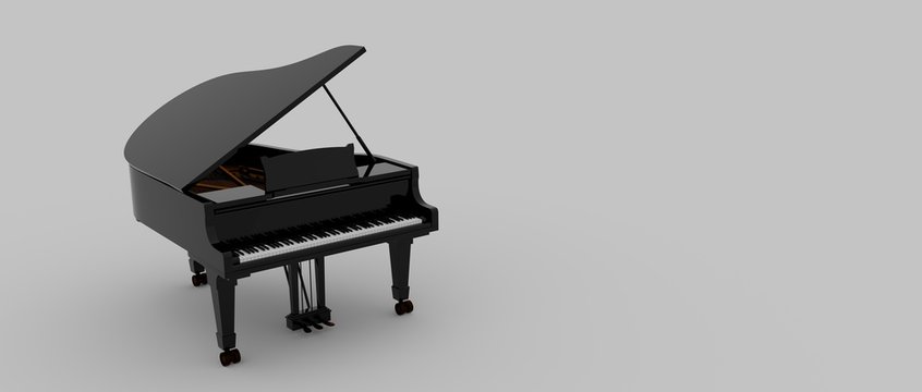 Extremely detailed and realistic 3d illustration of a Piano.