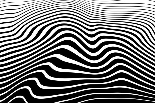 Vector marble monochrome texture. Optical illusion motion striped 3d effect.