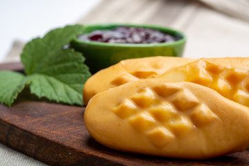 Oscypek or Oszczypek smoked cheese made of salted sheep milk exclusively in Tatra Mountains, Zakopane, Poland.