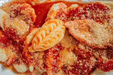 Culurgiones, a typical traditional pasta from Sardinia, italy