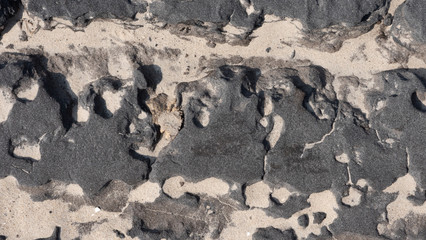 Fototapeta premium Eroded road surface