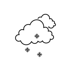 Winter cloud snowflake icon. Simple line, outline vector of Christmas icons for ui and ux, website or mobile application