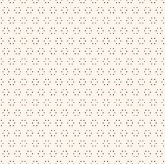 Subtle monochrome minimalist seamless pattern with tiny dots, hexagonal shapes