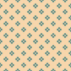 Simple geometric floral texture. Retro pattern with small flower silhouettes