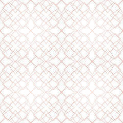 Rose gold seamless pattern. Geometric texture with copper lines, grid, mesh, net