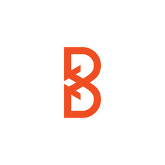 B letter initial icon logo design