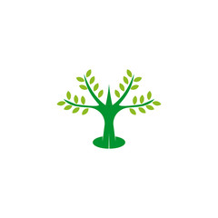 Tree icon logo design vector illustration template