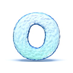 Ice crystal font letter O 3D