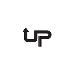 UP typeface lettering icon logo design vector template
