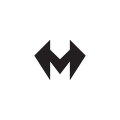 M letter initial icon logo design vector template