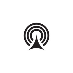 Signal wave icon logo design vector illustration template