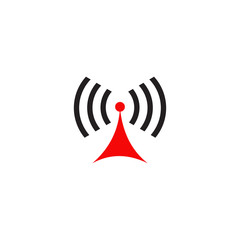 Signal wave icon logo design vector illustration template