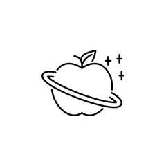 Online learning apple simple line icon