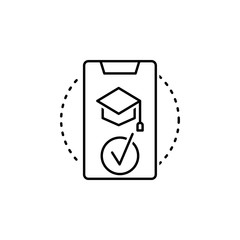 Online university entrance simple line icon