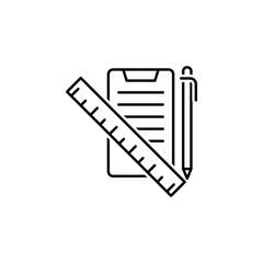 Online learning ruler pen simple line icon