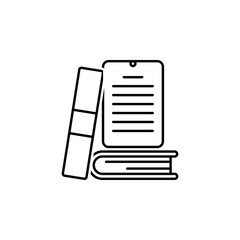 Online learning tablet book simple line icon