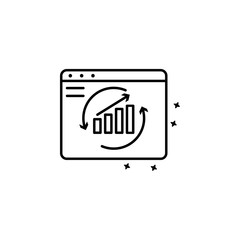 Web improvement work icon. Simple line, outline vector of project management icons for ui and ux, website or mobile application