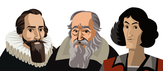 three great scientist astronomers portraits