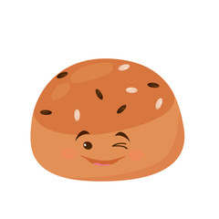 Round roll with topping.