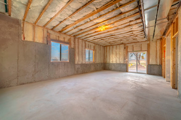 Interior of home construction ready for cladding
