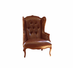 Dark brown leather chair