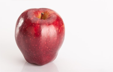 Shiny Red Apple on White