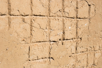 The texture of clay walls