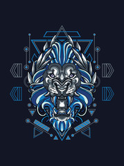 Lion King with Sacred Geometry