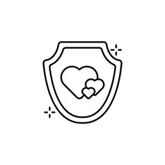 Shield hearts icon. Element of no government organisation icon