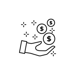 Donation hand money icon. Element of no government organisation icon
