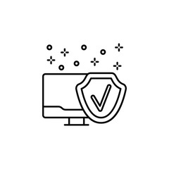 Computer protection shield icon. Element of computer icon