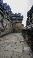 Historical reliefs on the walls of the Borobudur temple