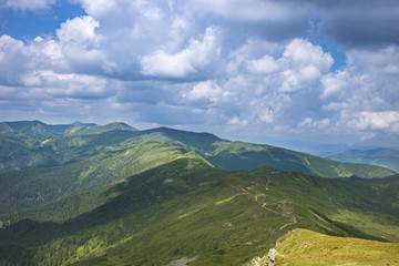 Fototapeta premium Mountain in the Clouds and Fog