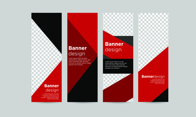 black Friday red and black abstract background banner. Collection banner design