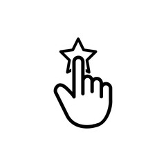 Hand and star signage, rating icon