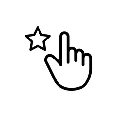Hand and star signage, rating icon