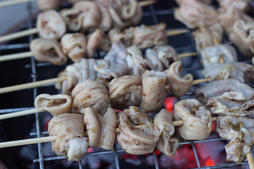 Grilled Pork Intestine thai style