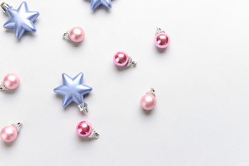 Beautiful Christmas decor on light background