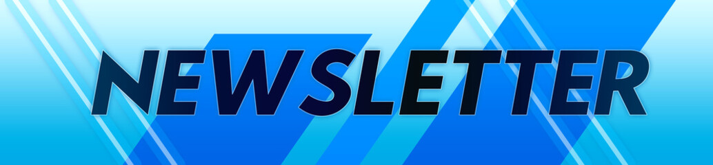 Newsletter - clear black text typography isolated on blue background