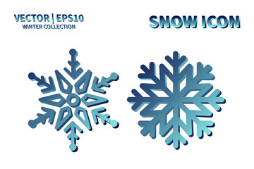 Snowflake vector icon set. Christmas and winter snow flake element collection. Isolated flat new year holiday decoration illustration template. Cold weather object design silhouette symbol