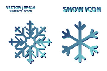 Snowflake vector icon set. Christmas and winter snow flake element collection. Isolated flat new year holiday decoration illustration template. Cold weather object design silhouette symbol