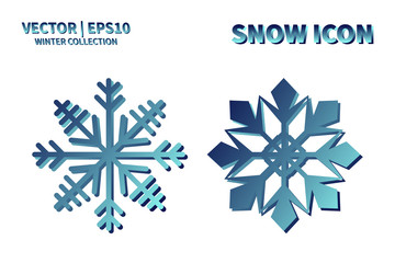 Snowflake vector icon set. Christmas and winter snow flake element collection. Isolated flat new year holiday decoration illustration template. Cold weather object design silhouette symbol